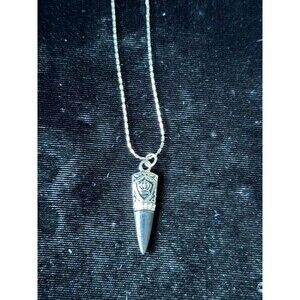 Stainless Steel Dagger Spike Pendant Necklace, 18"